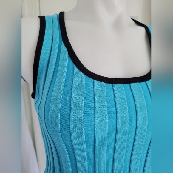 Belldini Turquoise Ribbed Tank Top - Picture 4 of 12